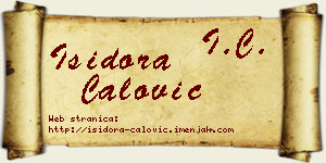 Isidora Ćalović vizit kartica